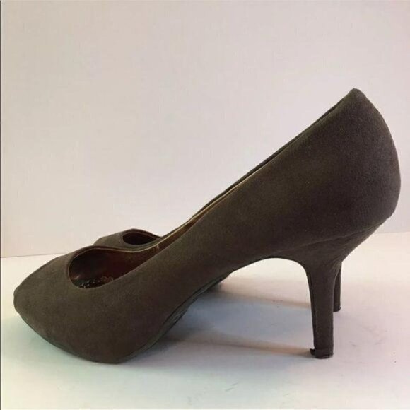 Rampage Womens Heels Size 8 Hanson Brown Peep Toe vintage 90s vegan - Picture 3 of 9